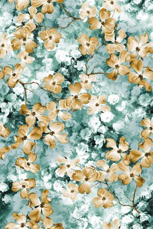 绿植树叶印花华亿平台图片