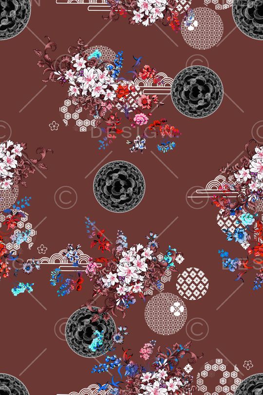 花卉印花华亿平台图片