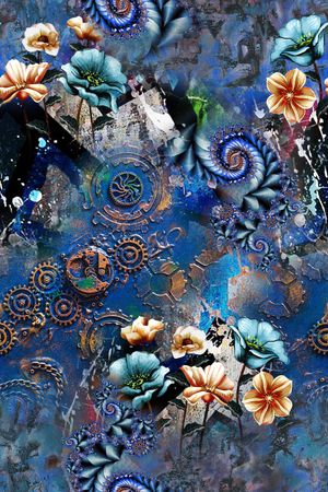 几何花卉印花华亿平台图片