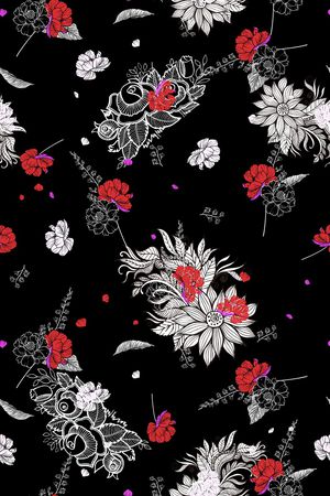 几何花卉印花华亿平台图片