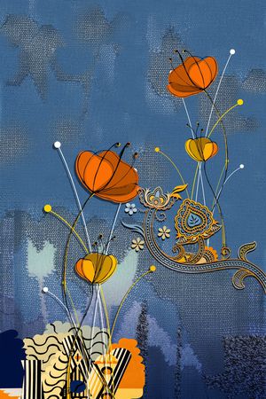 中国风定位花印花华亿平台图片