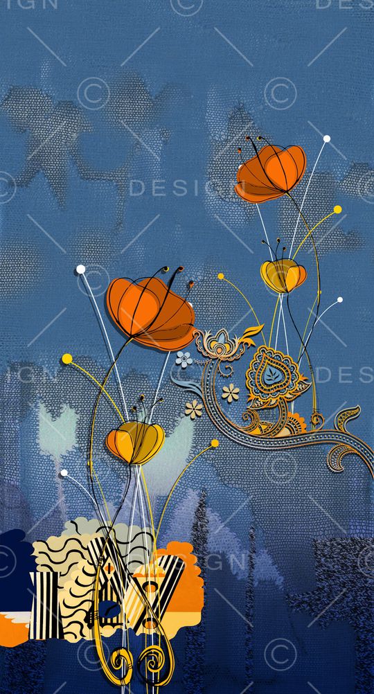 中国风定位花印花华亿平台图片