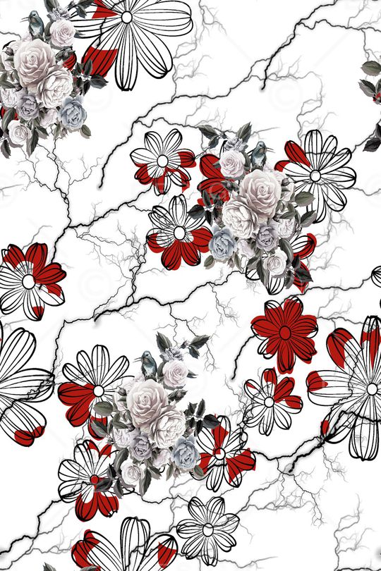 花卉印花华亿平台图片