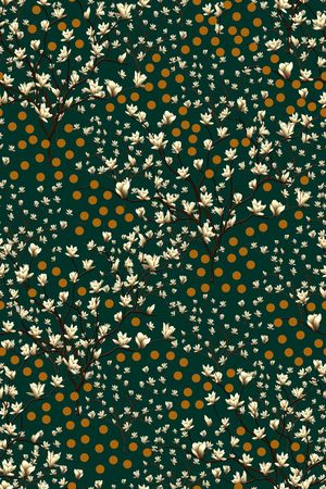 玉兰花印花华亿平台图片