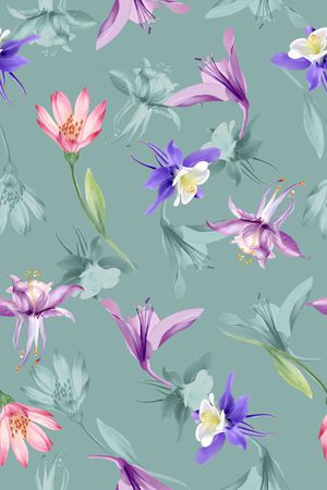 花卉印花华亿平台图片