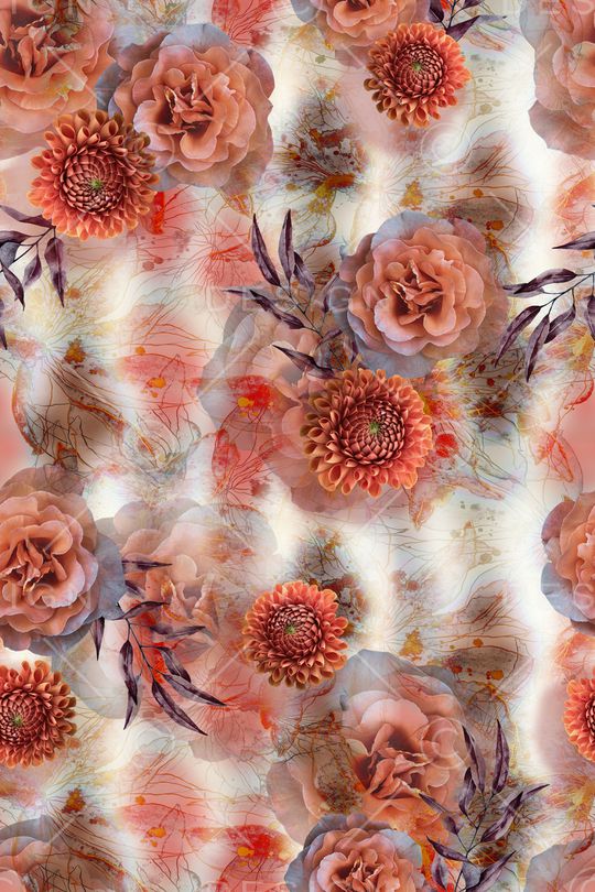 花卉印花华亿平台图片