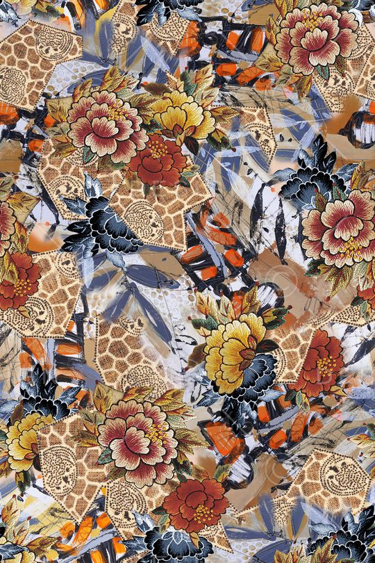 花卉印花华亿平台图片