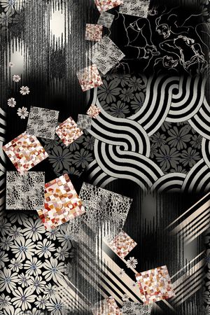 几何花卉印花华亿平台图片