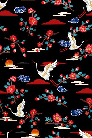 仙鹤印花华亿平台图片