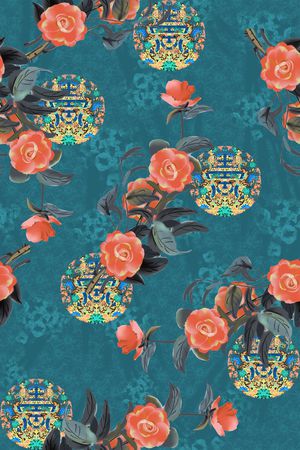 花卉印花华亿平台图片