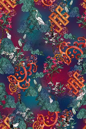 绿植树叶印花华亿平台图片