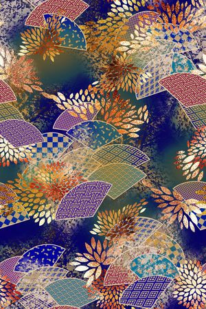 扇子印花华亿平台图片