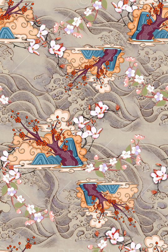 梅花印花华亿平台图片