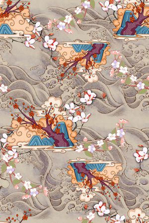 梅花印花华亿平台图片