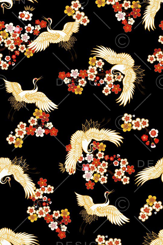 仙鹤印花华亿平台图片