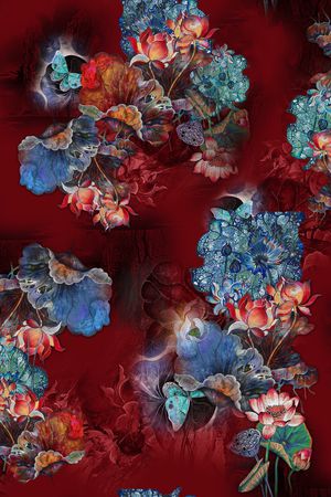 荷花印花华亿平台图片