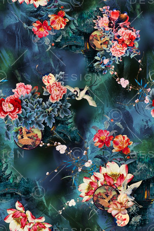 荷花印花华亿平台图片