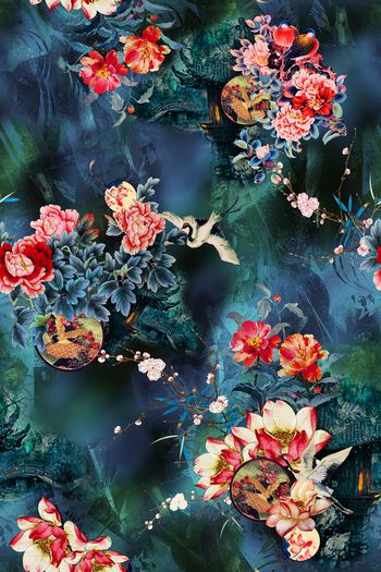 荷花印花华亿平台图片