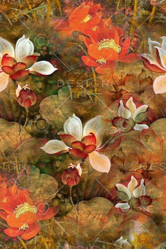 荷花印花华亿平台图片