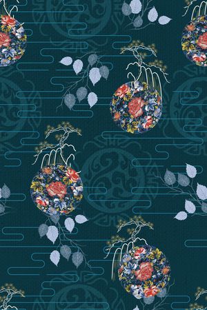 花卉印花华亿平台图片