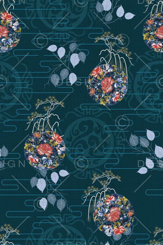 花卉印花华亿平台图片