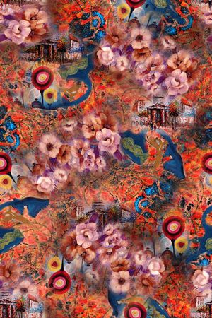 花卉印花华亿平台图片