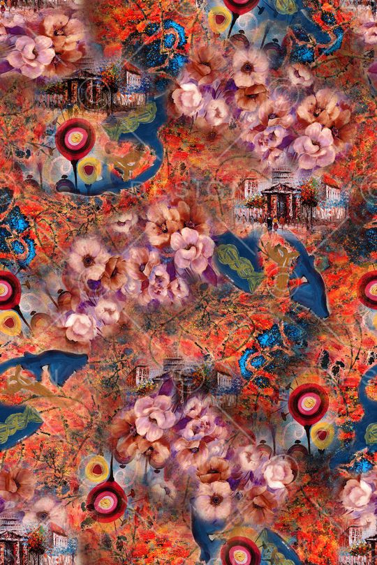 花卉印花华亿平台图片