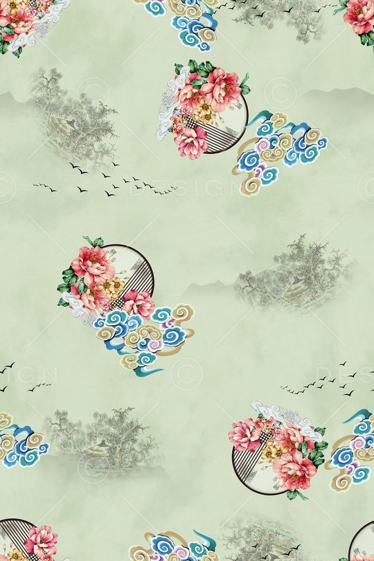 花卉印花华亿平台图片