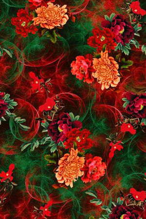 花卉印花华亿平台图片