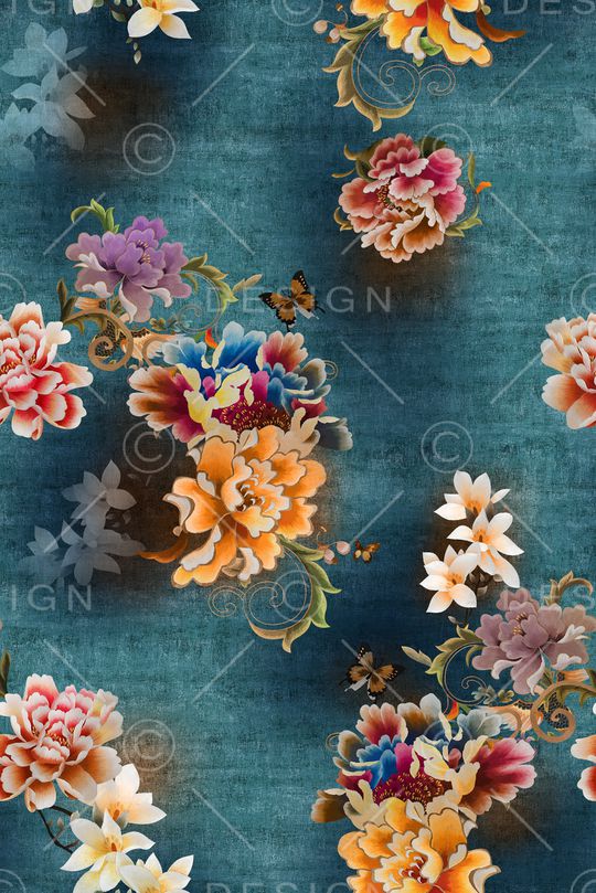 花卉印花华亿平台图片