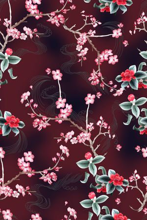 梅花印花华亿平台图片