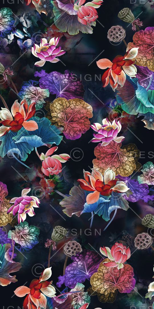 荷花印花华亿平台图片