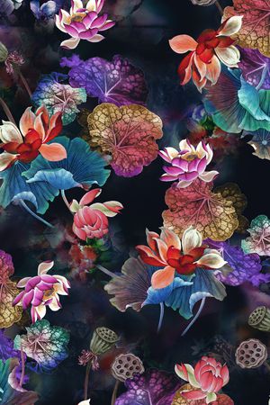 荷花印花华亿平台图片