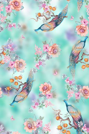 花卉印花华亿平台图片