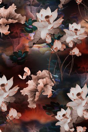 荷花印花华亿平台图片