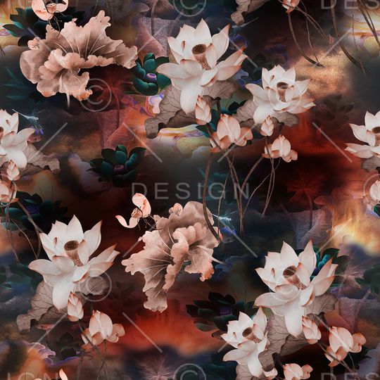 荷花印花华亿平台图片