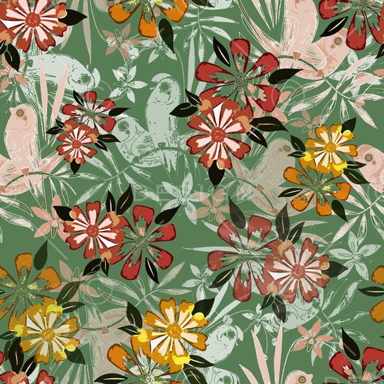 绿植树叶印花华亿平台图片