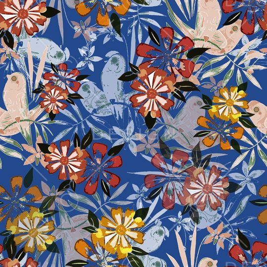 绿植树叶印花华亿平台图片