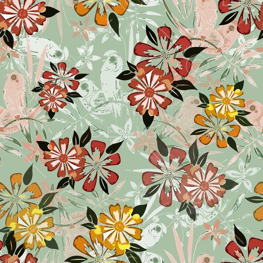 绿植树叶印花华亿平台图片