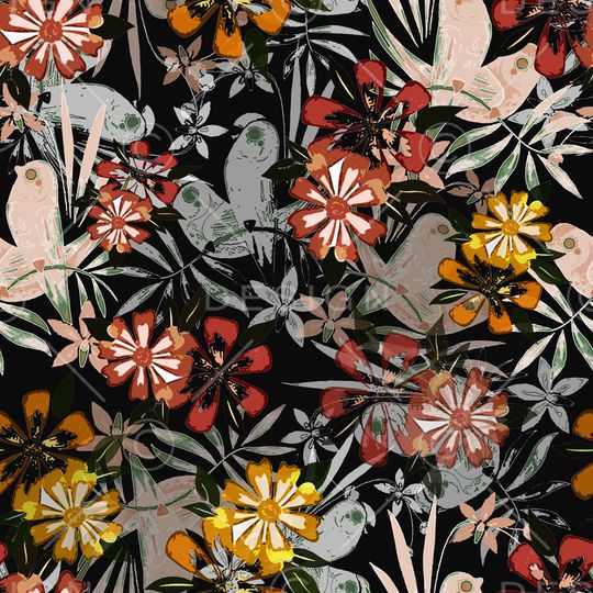 绿植树叶印花华亿平台图片