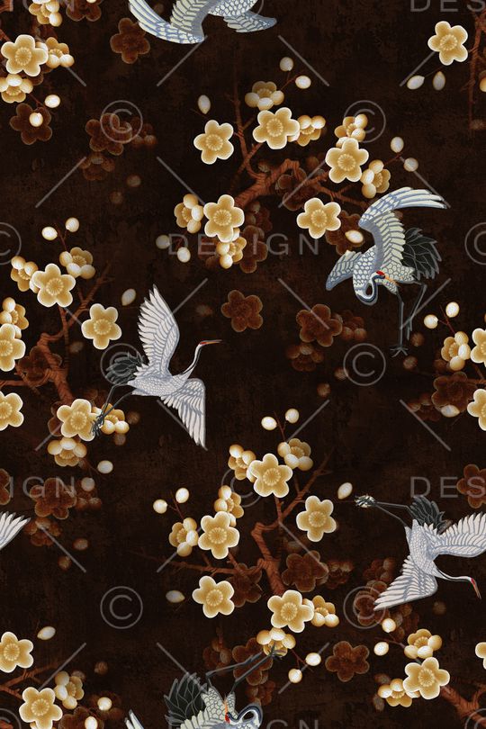 仙鹤印花华亿平台图片