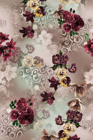 花卉印花华亿平台图片