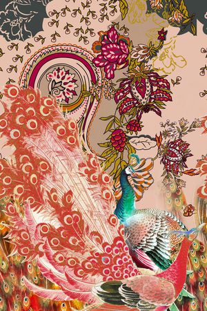 孔雀印花华亿平台图片