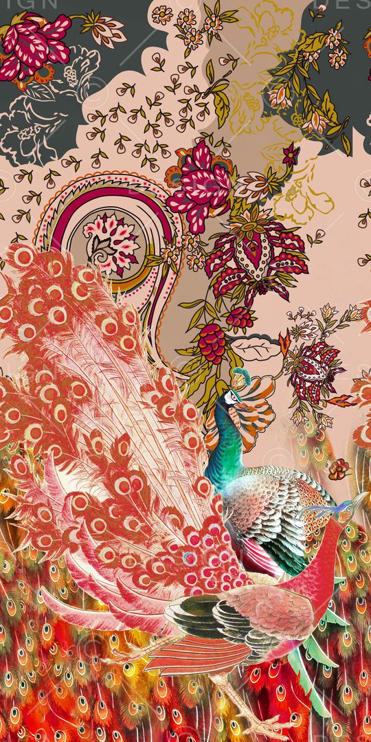 孔雀印花华亿平台图片