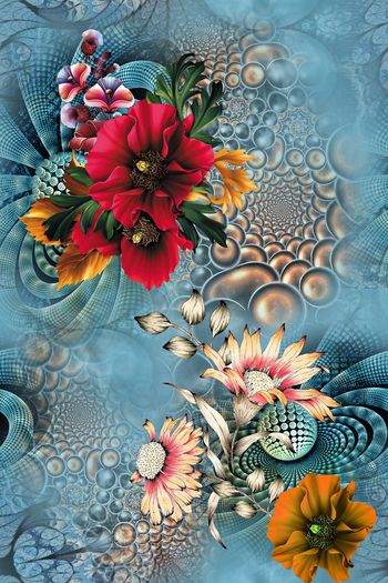 彩底花卉印花华亿平台图片