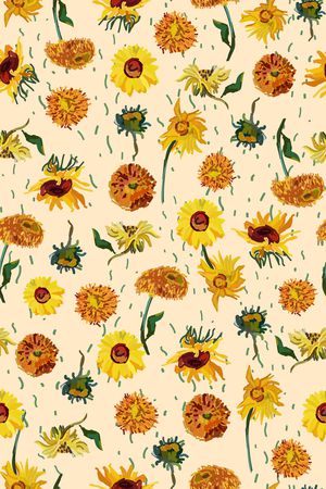 向日葵印花华亿平台图片