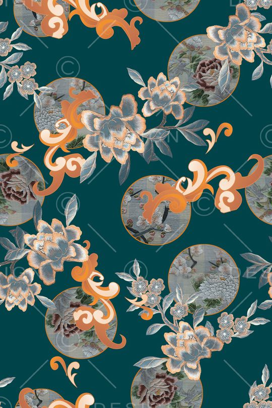 真丝印花华亿平台图片