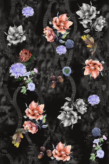 彩底花卉印花华亿平台图片