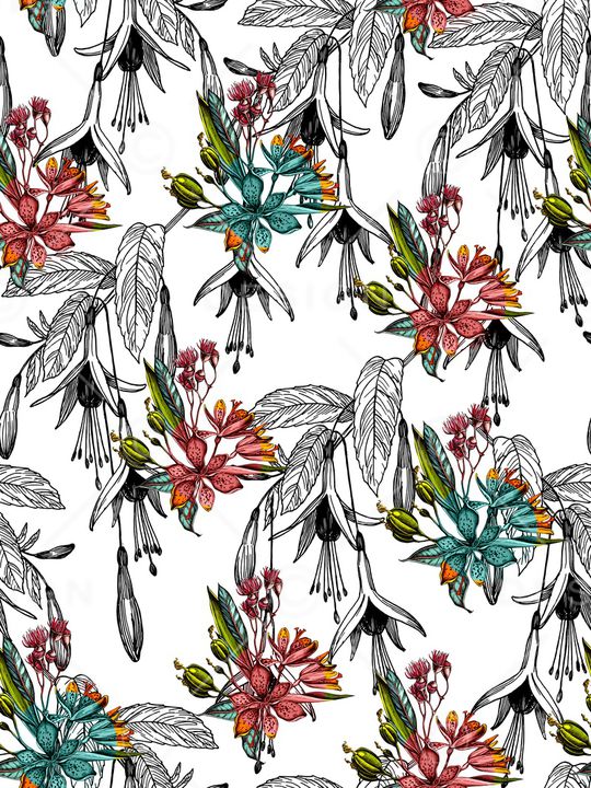 花卉印花华亿平台图片