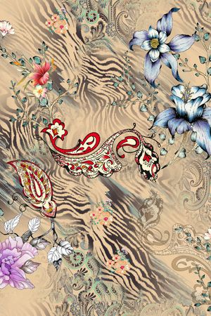 彩底花卉印花华亿平台图片